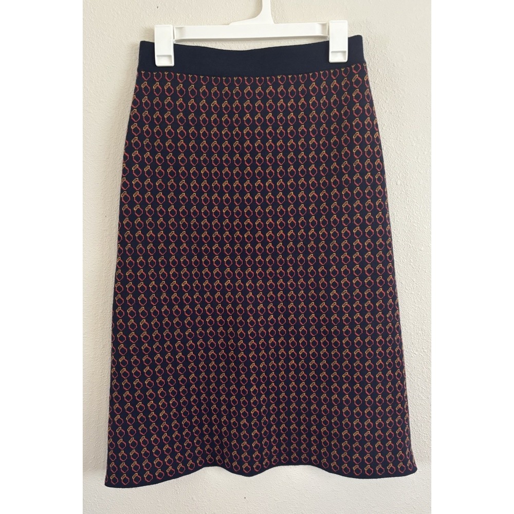 J.Crew Women's S Merino Wool Geometric Ring Print Midi Sweater Skirt NWT AR493
